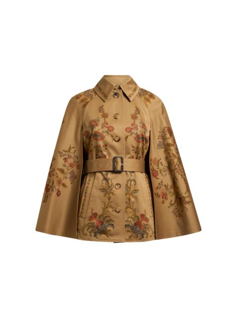 Belted Cotton Cape Jacket print