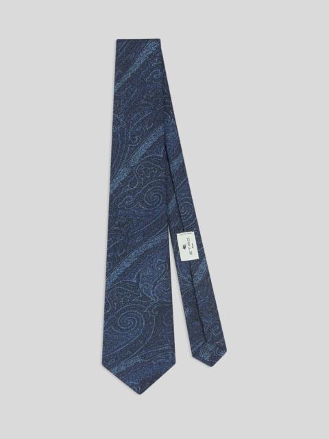SILK JACQUARD TIE WITH ARNICA MOTIF