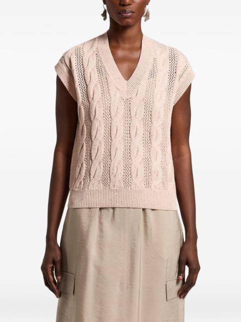 sequinned cordonet vest