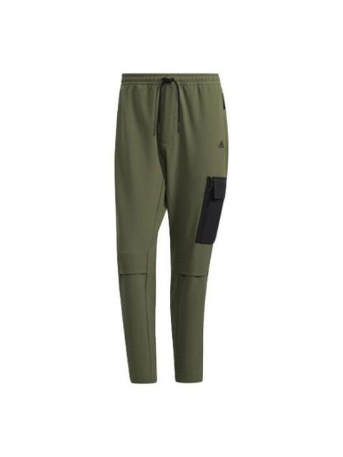 Men's adidas Gwall Pants Logo Contrasting Colors Pocket Sports Pants/Trousers/Joggers Green H23099
