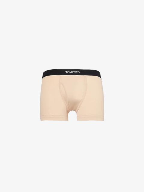Logo-embroidered cotton-blend jersey boxers