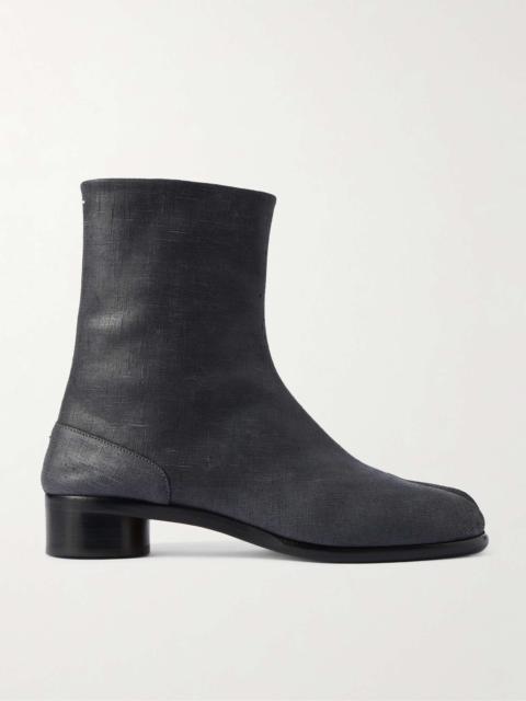 Tabi Split-Toe Textured-Leather Boots
