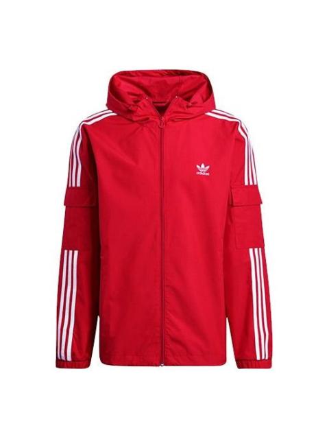 adidas originals 3-stripes Wb Fz Casual Sports Stand Collar Jacket Red GN3473
