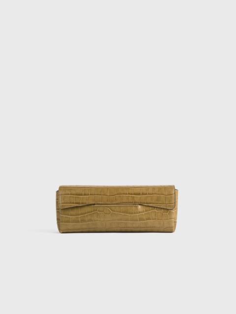 Soft croco-embossed t-clutch biscuit