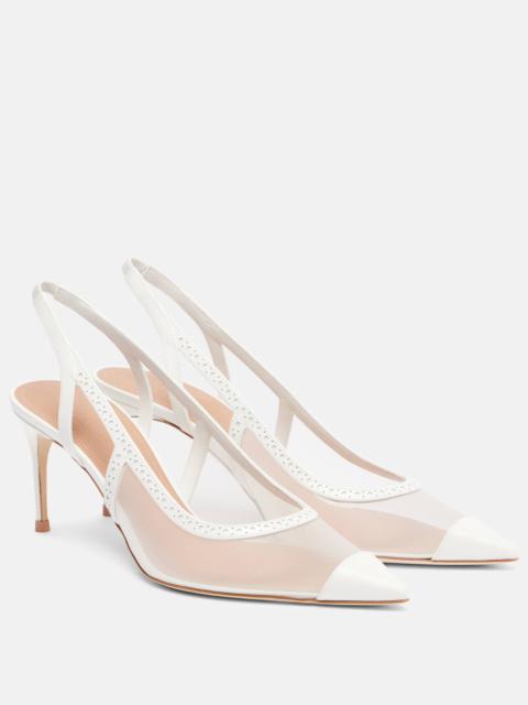 Aubrey 70 mesh slingback pumps