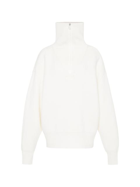 Half-Zip Boxy Sweater white