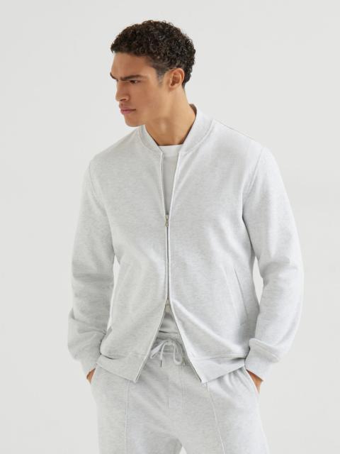 Techno cotton French terry sweatshirt with zipper