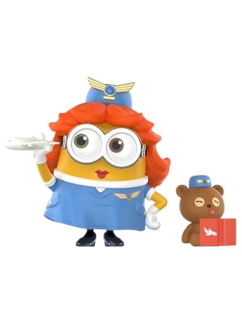 Pop Mart Minions Bedtime Stories by Bob and Tim Series Airplane Safety Figure