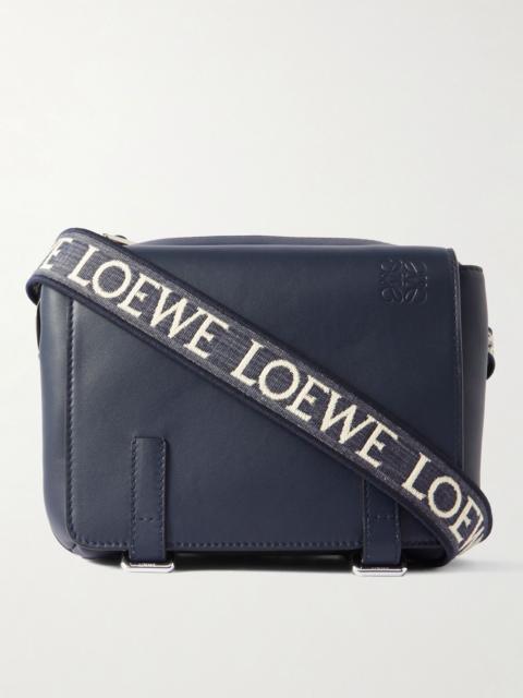 Military Leather Messenger Bag Blue