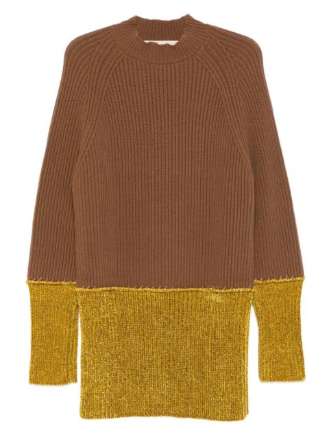 ribbed colour-block sweater