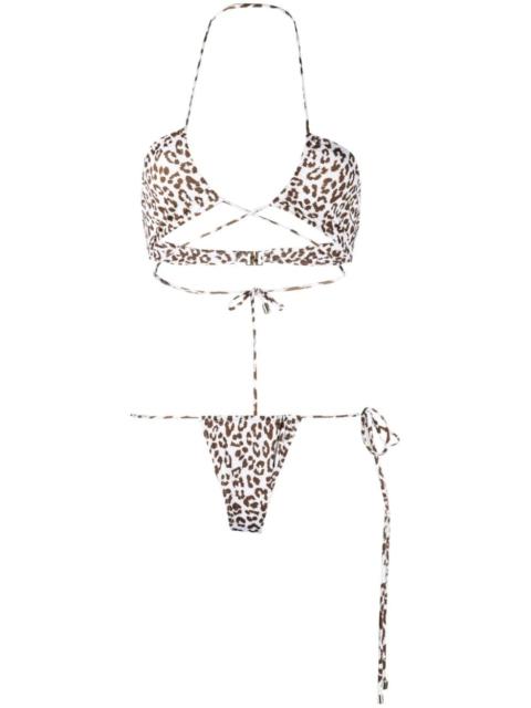 leopard-print bikini set