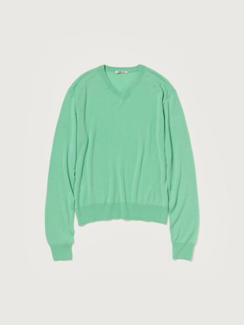 SUPER FINE CASHMERE SILK KNIT V-NECK P/O