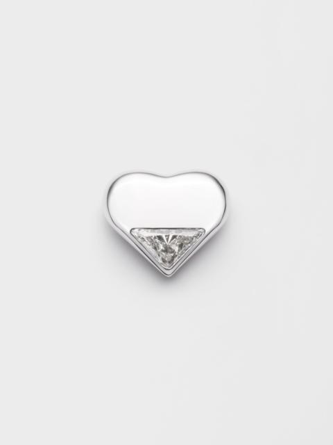 Eternal Gold Nano Heart single earring in white gold with lab-created diamond