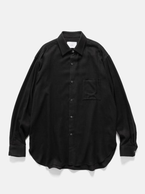 Rayon Silk Flannel Oversized Down Pat Shirt Charcoal