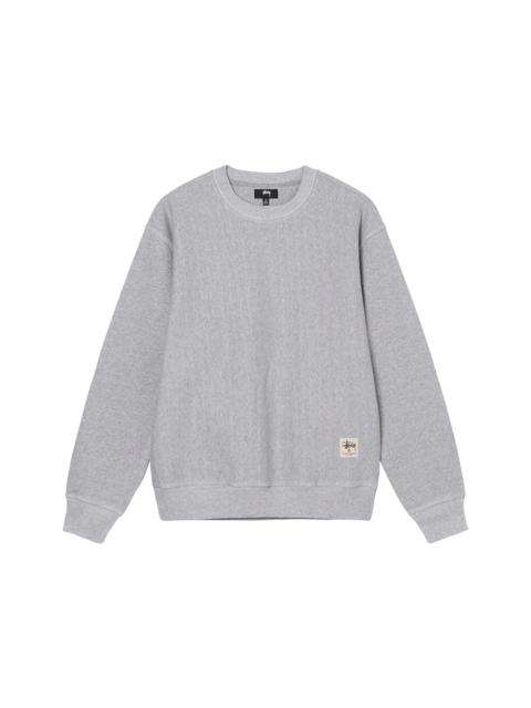 Stussy Contrast Stitch Label Crew Sweater Grey Heather