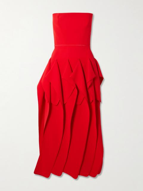 Breakout Strapless Crepe Midi Dress
