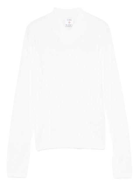 v-neck long-sleeve t-shirt
