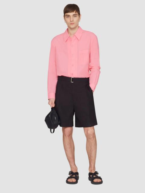 Long Sleeve Convertible Collar Sheer Shirt