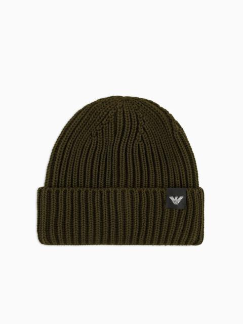 Fisherman’s rib virgin wool-blend beanie