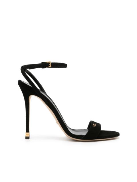 105mm metal-logo suede sandals