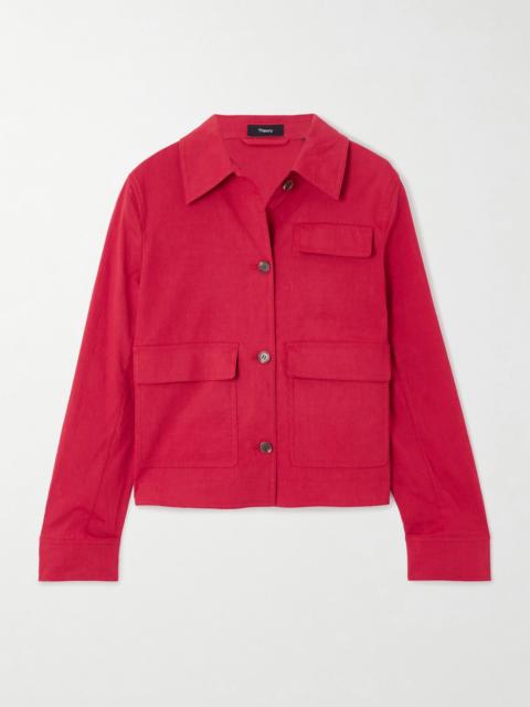 Linen-blend jacket Red