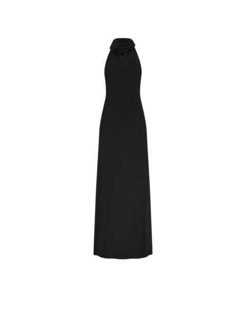 LONG HALTERNECK DRESS WITH POCKETS AND OPEN BACK