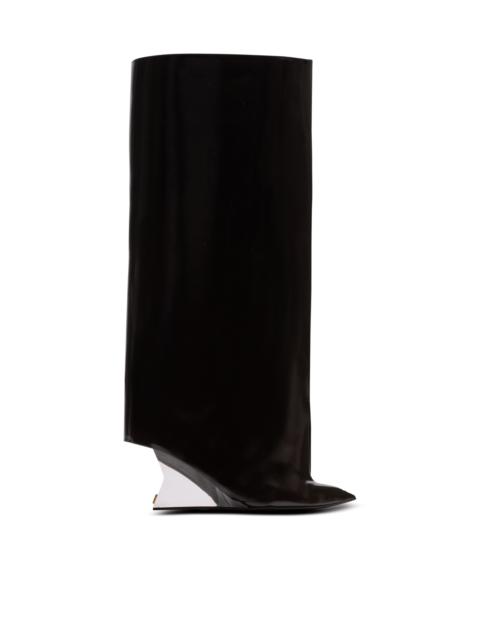 Wedge calfskin leather boots