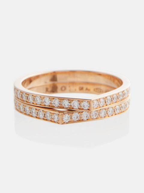 Antifer rose gold ring with diamonds
