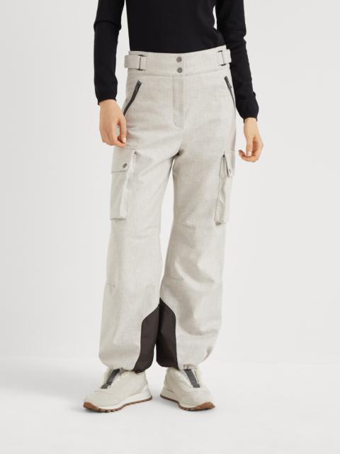 Bonded virgin wool flannel mountain cargo trousers with Thermore® padding