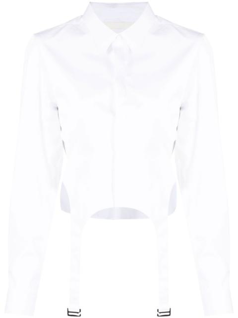 Garter bib long-sleeve shirt