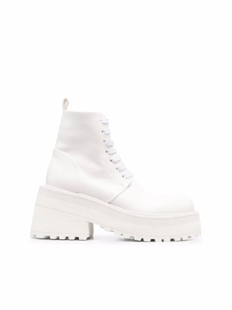 lace-up platform-sole leather boots