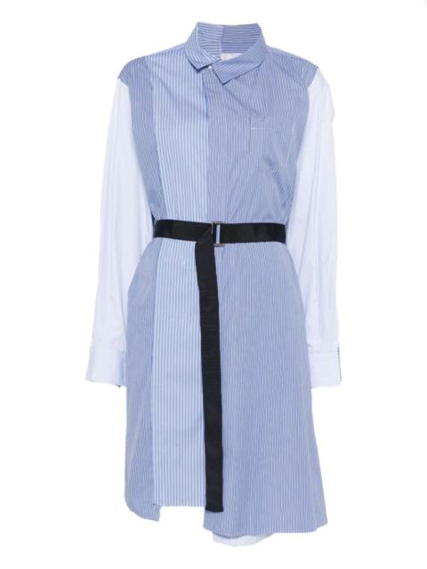 striped belted shirt dress