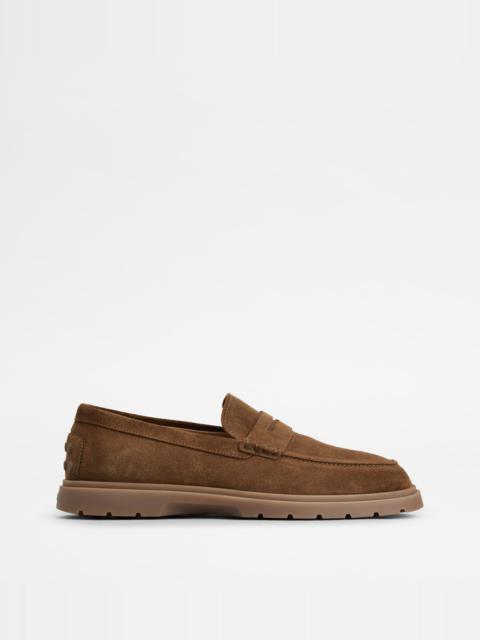 LOAFERS IN SUEDE - BROWN