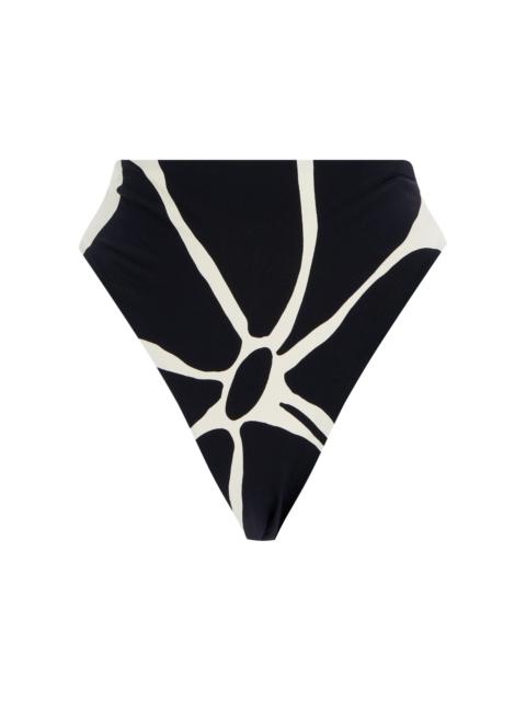 Lulu High-Waisted Bikini Bottom black/white