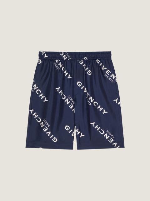 GIVENCHY SHADOW PRINTED BERMUDA SHORTS IN SILK