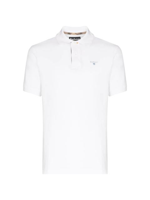 tartan trim cotton piqué polo shirt