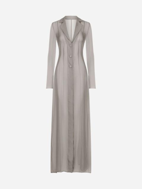 Silk georgette duster coat