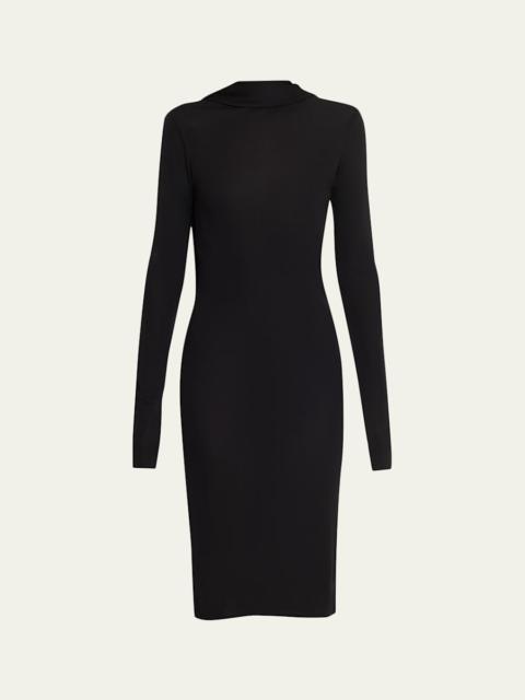 Cocoon Cape Jersey Midi Dress