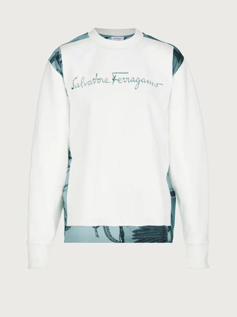 SWEATER WITH SILK INSERTS