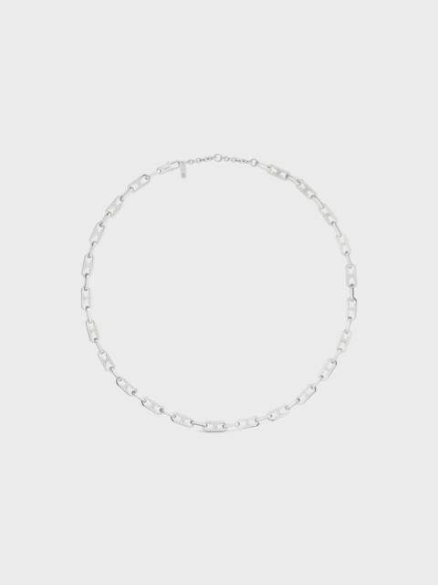 Triomphe Small Octagon Necklace in Brass with Rhodium Finish