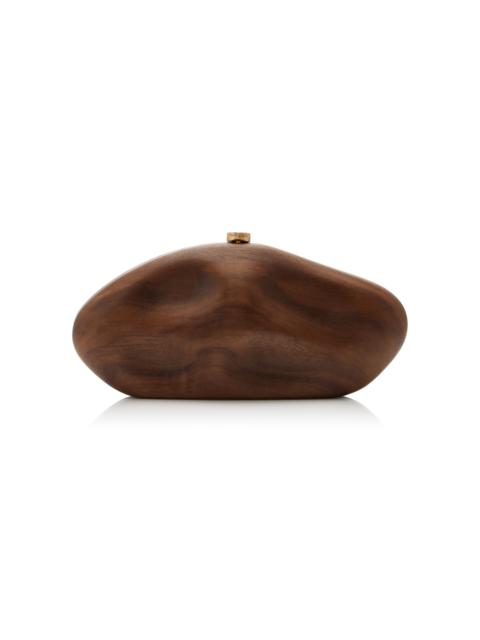 The Caldera Wood Clutch brown