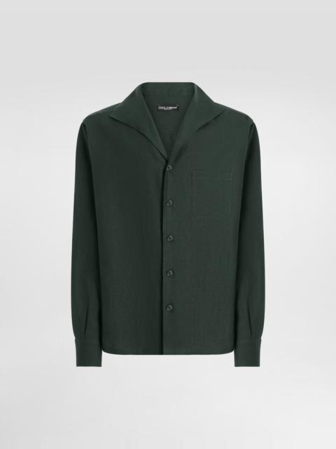 Long-sleeved linen shirt