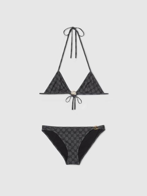 Printed GG stretch jersey bikini