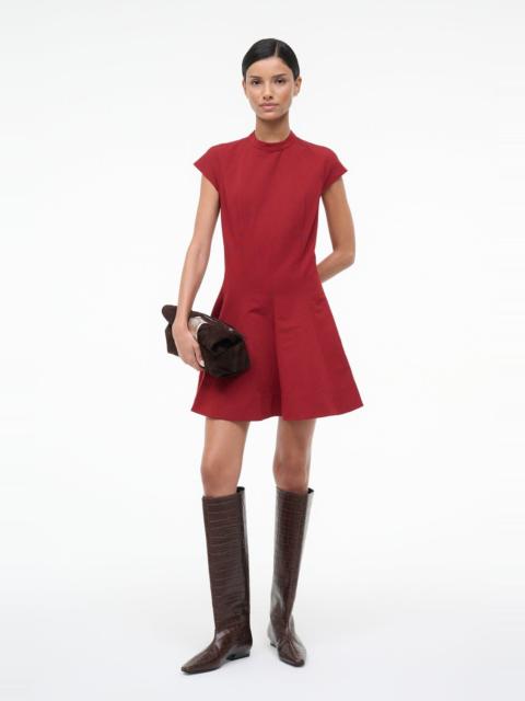 STAUD ELLIE DRESS POMEGRANATE