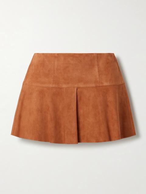 Dilara Pleated Suede Mini Skirt