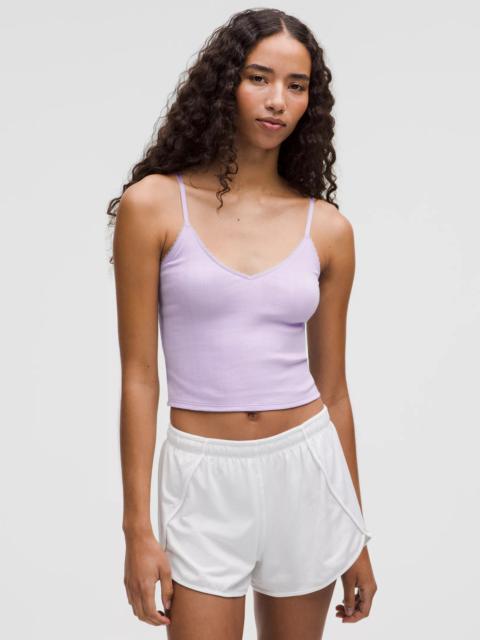 Cotton Pointelle Cropped Cami Tank Top