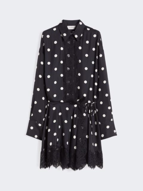 Lace-detail short dress - black