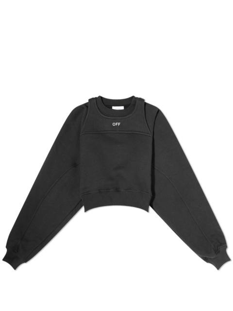 Off-White Off Stamp Logo Crop Crew Sweat