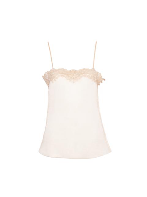 FITTED TANK TOP IN EMBROIDERED LACE