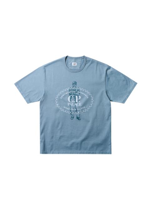 PALACE C.P. COMPANY MERCERIZED JERSEY 30/2 TWISTED T-SHIRT BLUE
